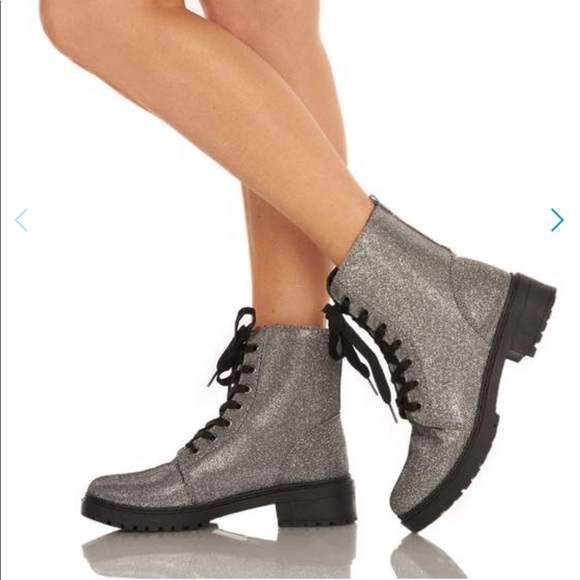 iHeartRaves Shoes - NWT iheartraves | Break the Ice Combat Boots Gray